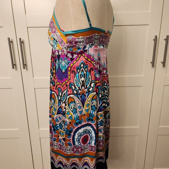 Mixit size 4 multi color handkerchief dress satin finish spaghetti strap - Picture 3 of 5